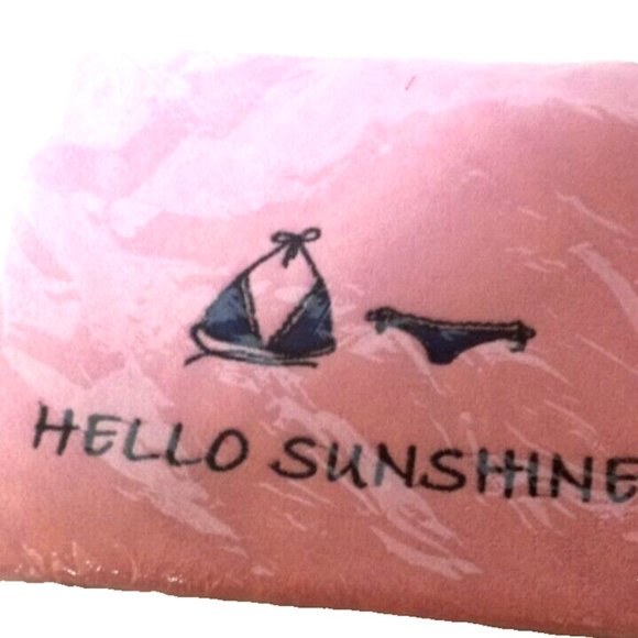 CRUISE CLUB LINED SWIMSUIT WET/DRY BAG NWT Hello sunshine pink beach - Picture 1 of 3